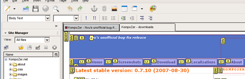 kompozer screenshot